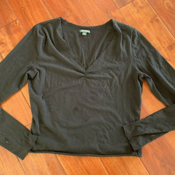 Forever 21 ivory ribbed knot front & Wild Fable black Long Sleeve Top lot Size L - Picture 11 of 11